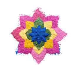 Poster - Exquisite Holi mandala featuring intricate color patterns