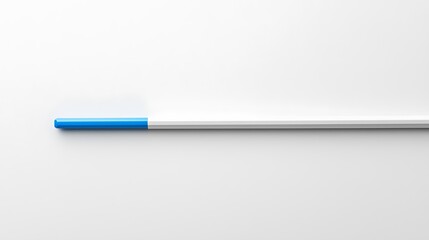 Poster - A progress bar with blue segment on white surface. Graphic for UX or data illustration