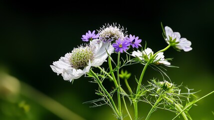 Aufkleber - Delicate wildflowers swaying in a soft summer breeze nature photography outdoors close-up tranquility