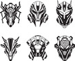 © Михаил Н - A set of elements for flat design in cyberpunk style. Hand drawn vector illustration