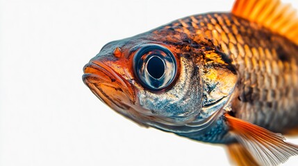 Aufkleber - Stunning View of a Colorful Fish with Shimmering Scales Breaching the Surface of a Peaceful Pond : Generative AI