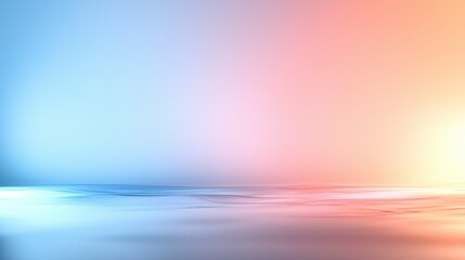 Leinwandbilder - Soft baby blue gradient transitioning to warm coral abstract visual art minimalist design peaceful environment