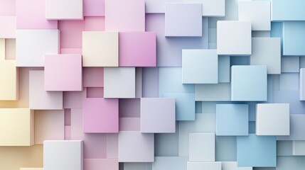 Poster - Pastel color palette grid abstract design digital art modern aesthetic clean viewpoint visual harmony