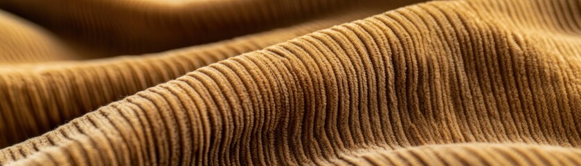 Poster - Brown corduroy fabric texture detail close up