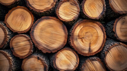 Poster - Stacked wood logs showing intricate grain patterns