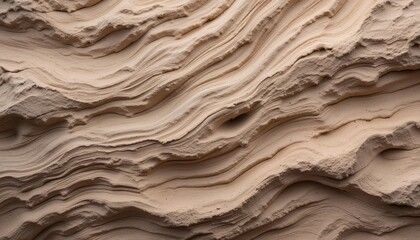 Poster - Serene Sandscape Texture. Abstract Dunes Surface. Calm Beige Natural Rock Formation. Gentle Flowing Lines. Undulating Patterns in Sediment. Evoking Tranquility. Organic Desert Aesthetic. Soft Earth