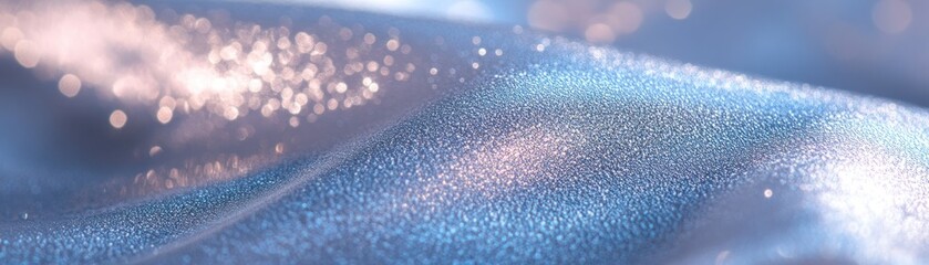 Poster - Shimmering blue fabric with bokeh lights creates an elegant background