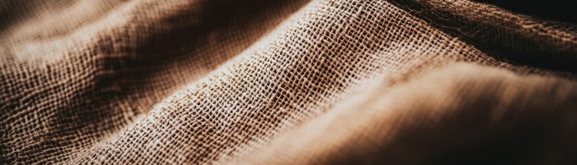Poster - Close up shot of a wrinkled piece of burlap