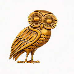 Wall Mural - owl athena symbol isolated on white background