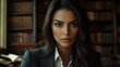 © NicotineLens  - Confident Businesswoman in a Library Setting