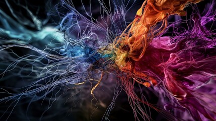 Poster - Exploring emotional intelligence in abstract art colorful dynamics of creative expression