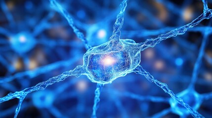 Poster - A detailed view of a neuron cell and its network