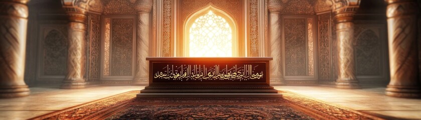 Poster - Ornate Tomb in a Grand Islamic Palace Setting