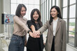 © PhugunStock - Asian business woman Join forces with friends Consult to brainstorm and talk about analysis, innovation, and collaboration. Online business, sales techniques, modern strategic planning