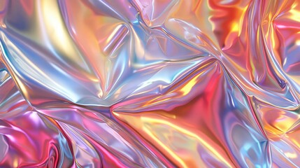 Wall Mural - abstract trendy holographic background. hologram gradient background with metalic waves.