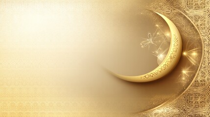 Aufkleber - Golden Crescent Moon Islamic Design Background