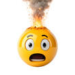 © Iaroslav - A yellow emoji wearing a shocked expression, its head exploding with fire and smoke. It symbolizes being utterly stunned or overwhelmed beyond measure
