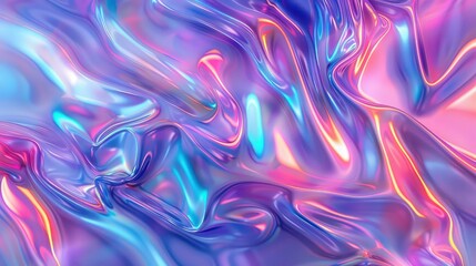 Wall Mural - abstract trendy holographic background. hologram gradient background with metalic waves.