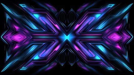 Poster - Abstract Neon Geometric Pattern Design