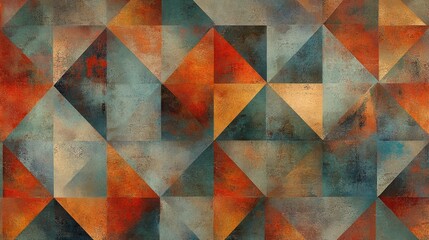 Aufkleber - Abstract Geometric Pattern With Earthy Tones
