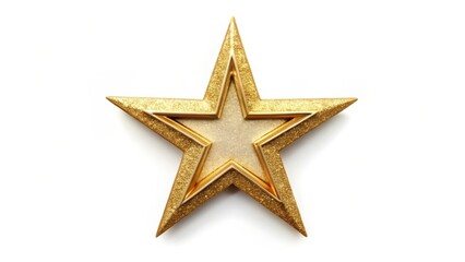 Poster - Gold Star on White Background