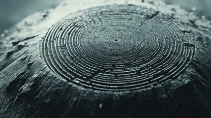 Poster - Tree stump shows its age with numerous concentric rings