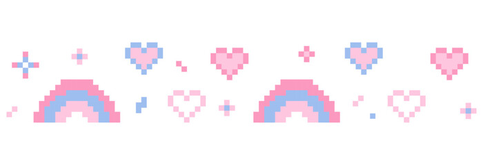 Wall Mural - pixel star sparkle cute retro 8 bit sparkle set. shiny pink game pixel art effect set. firework burs