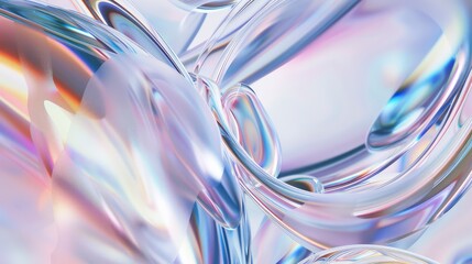 Wall Mural - abstract trendy holographic background. hologram gradient background with metalic waves.