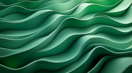 Poster - Green undulating surface creating a sense of organic waves for backgrounds
