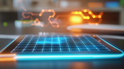 Poster - innovative digital interface design modern workspace graphic design tech environment close-up view f
