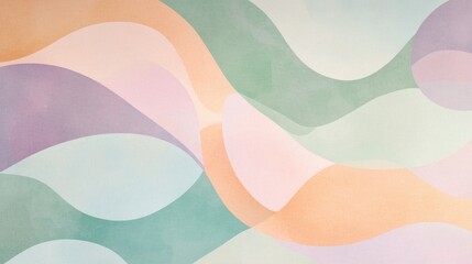 Poster - Abstract pastel wave forms design art