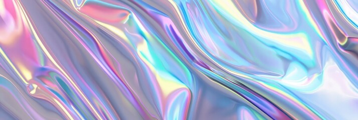 Wall Mural - abstract trendy holographic background. hologram gradient background with metalic waves.