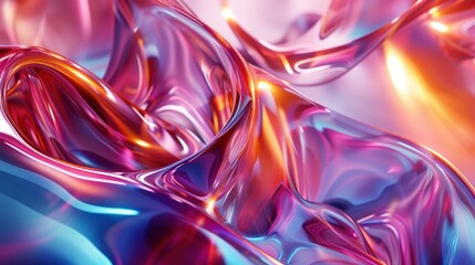 Wall Mural - abstract trendy holographic background. hologram gradient background with metalic waves.