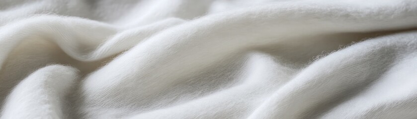 Poster - Soft white fabric with gentle folds and delicate texture