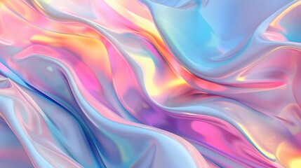 Wall Mural - abstract trendy holographic background. hologram gradient background with metalic waves.