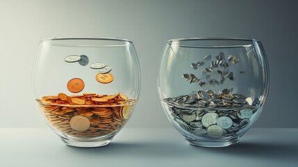 Poster - An engaging chart demonstrating the relationship between saving money and investing,