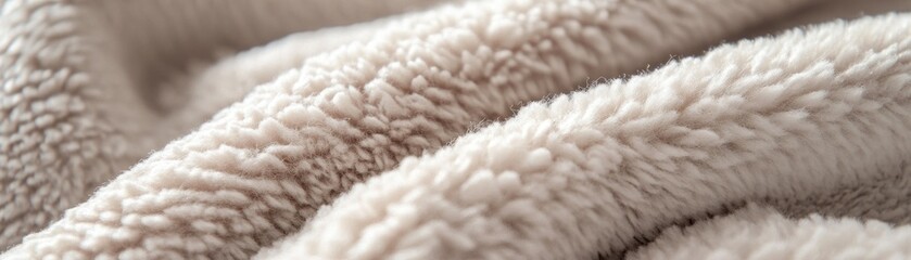 Aufkleber - Soft Beige Fluffy Fleece Fabric Texture