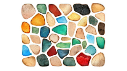 Poster - Vibrant Mosaic of Colorful Natural Stone Fragments