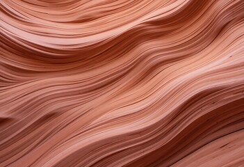 Poster - Warm Abstract Waves...Peach and Orange Texture. Smooth Undulating Layers Create Depth...Flowing Lines. Serene Organic Feel. Captivating Beauty. Earthy Tones. Mesmerizing Curves. Calming Visual.