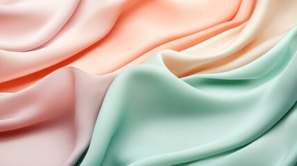 Poster - Soft Pastel Fabric Draped in Gentle Waves