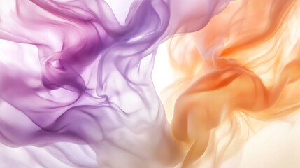Poster - Abstract image of flowing pastel purple and orange fabric