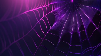 Poster - A glowing purple spiderweb abstract art design