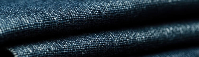 Poster - Dark Blue Denim Fabric Close Up Texture