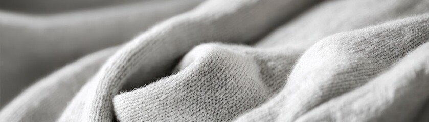 Poster - Close up image displays soft and rippled gray textured fabric