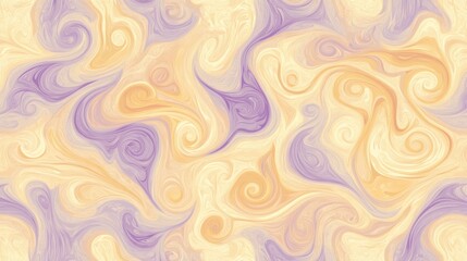 Poster - Abstract Swirling Pastel Yellow Purple Marble Design