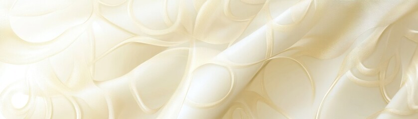 Poster - Elegant ivory fabric drapes with a subtle circular pattern overlay