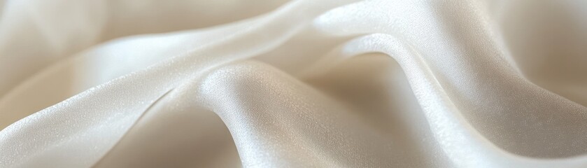 Poster - Elegant Draped Cream Colored Silk Fabric Texture