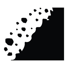 Poster - landslide icon vector. mountain landslide with silhouette symbol logo design. landslide icon concept