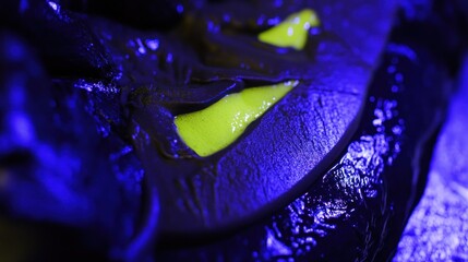 Poster - Abstract Blue Surface with Yellow Accents