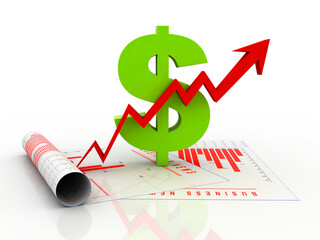 Poster - 3d illustration Stock market online business concept
